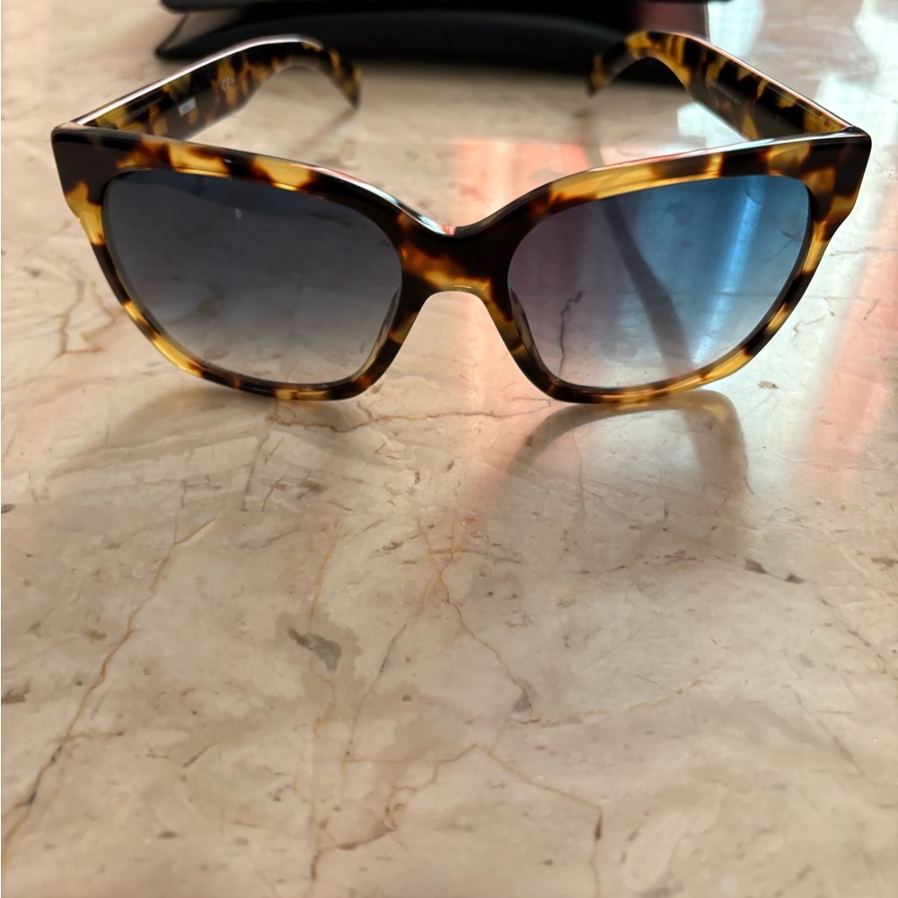 Moschino Tortoise Shell Sunglasses with Gradient Blue Lenses
